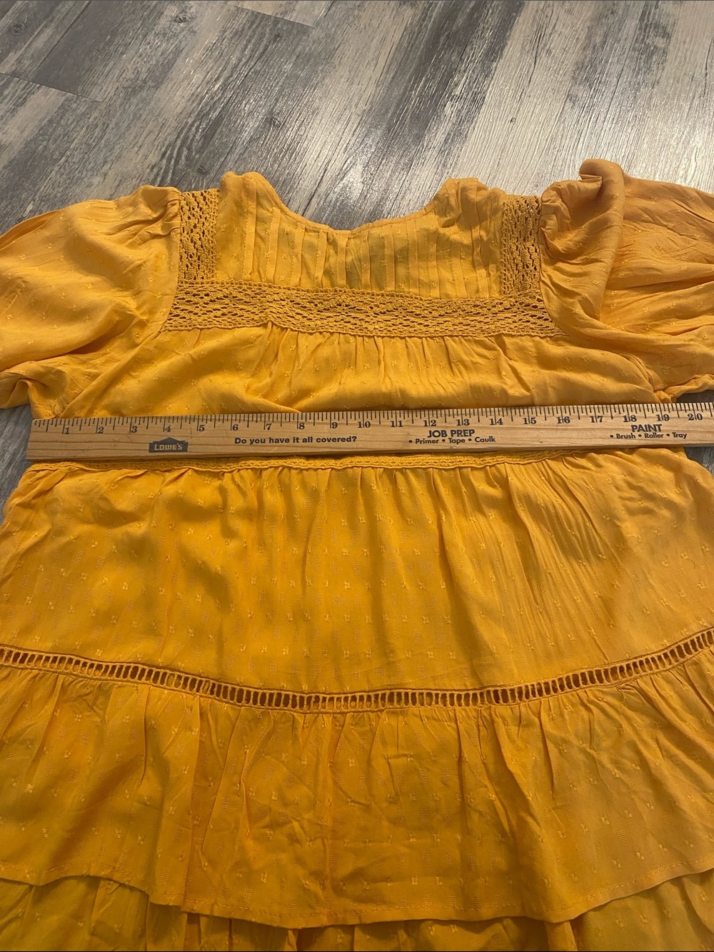NWT Knox Rose Peasant Tiered Blouse Sunshine Yellow Size SMALL - Picture 9 of 10